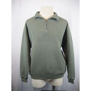 Mens Champions Tour Pale Green Cotton Blend PullOver 1/4 Zip Knit Sweatshirt XL